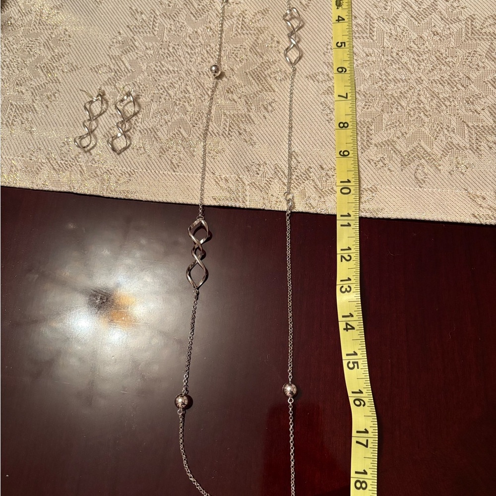 Macy's Silver Infinity Necklace Set